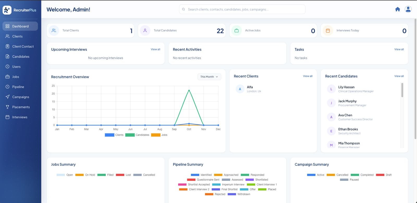Recruiter Plus AI Recruitment Command Center